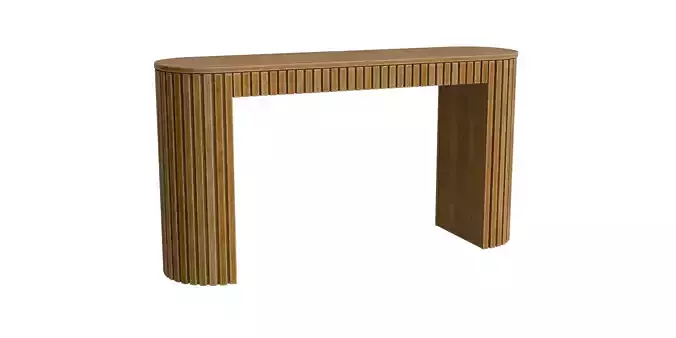 Console Table With Drawer And Unique Vertical Stripe Design