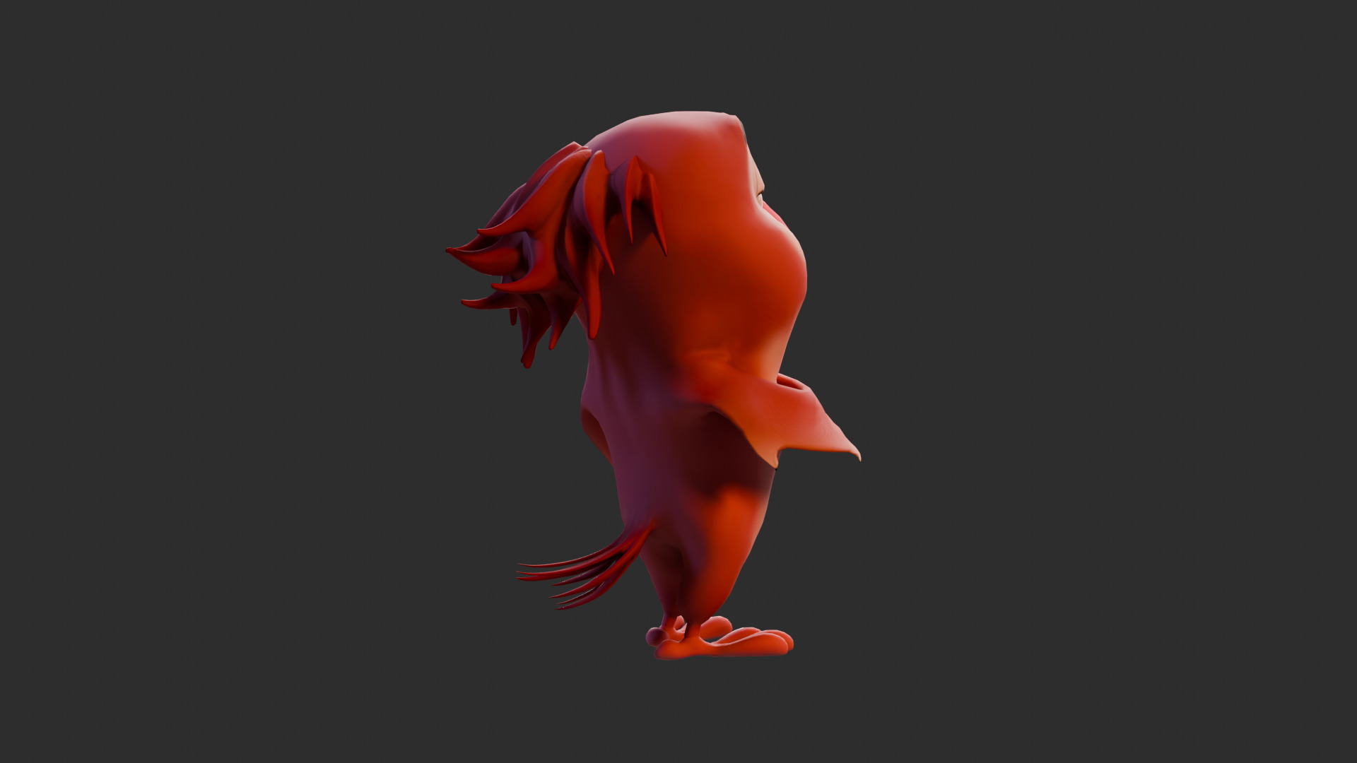 Chibi Parrot - 3D Red - Rigged Cartoon Bird Low-poly 3D model_24