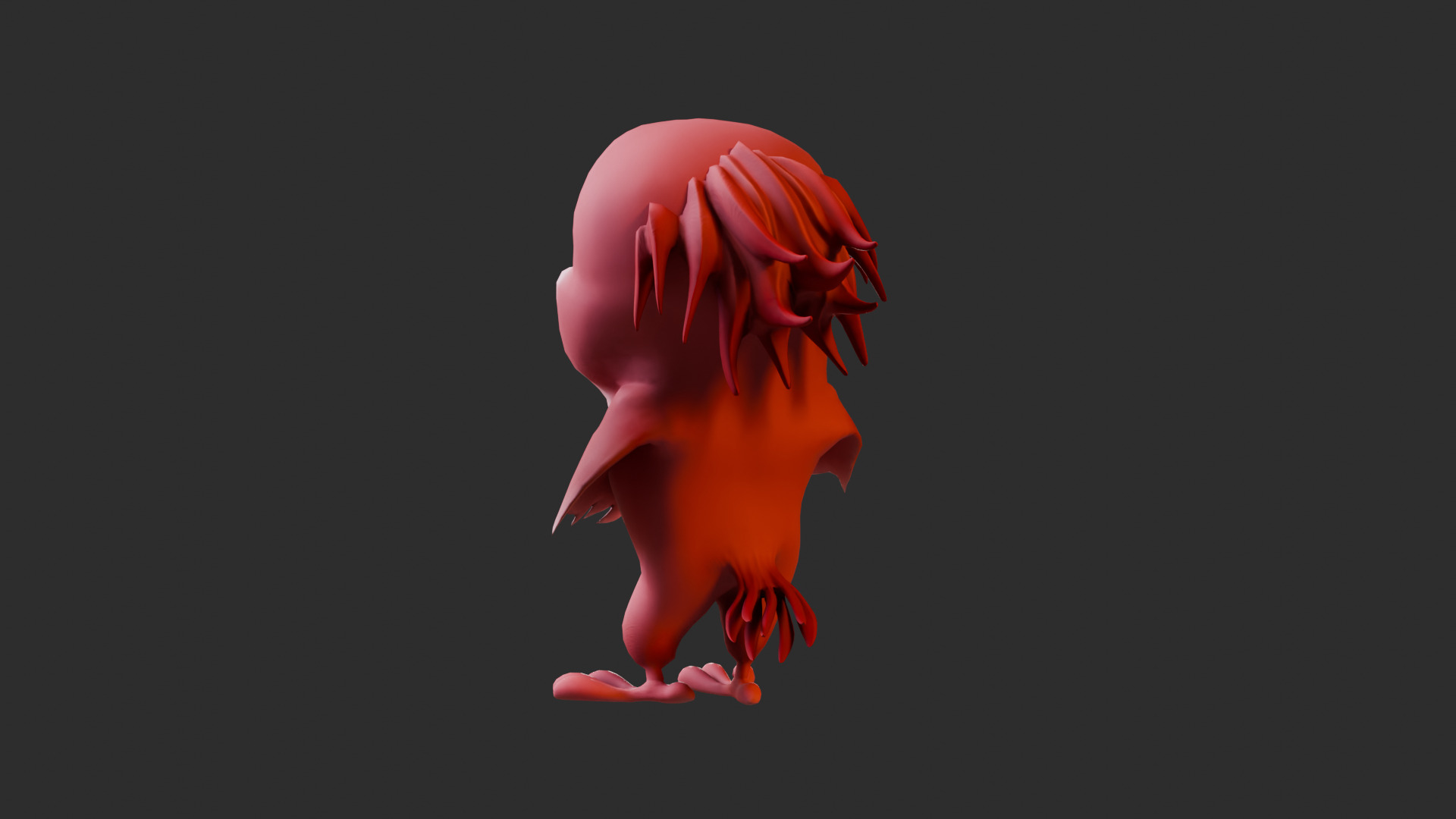 Chibi Parrot - 3D Red - Rigged Cartoon Bird Low-poly 3D model_30