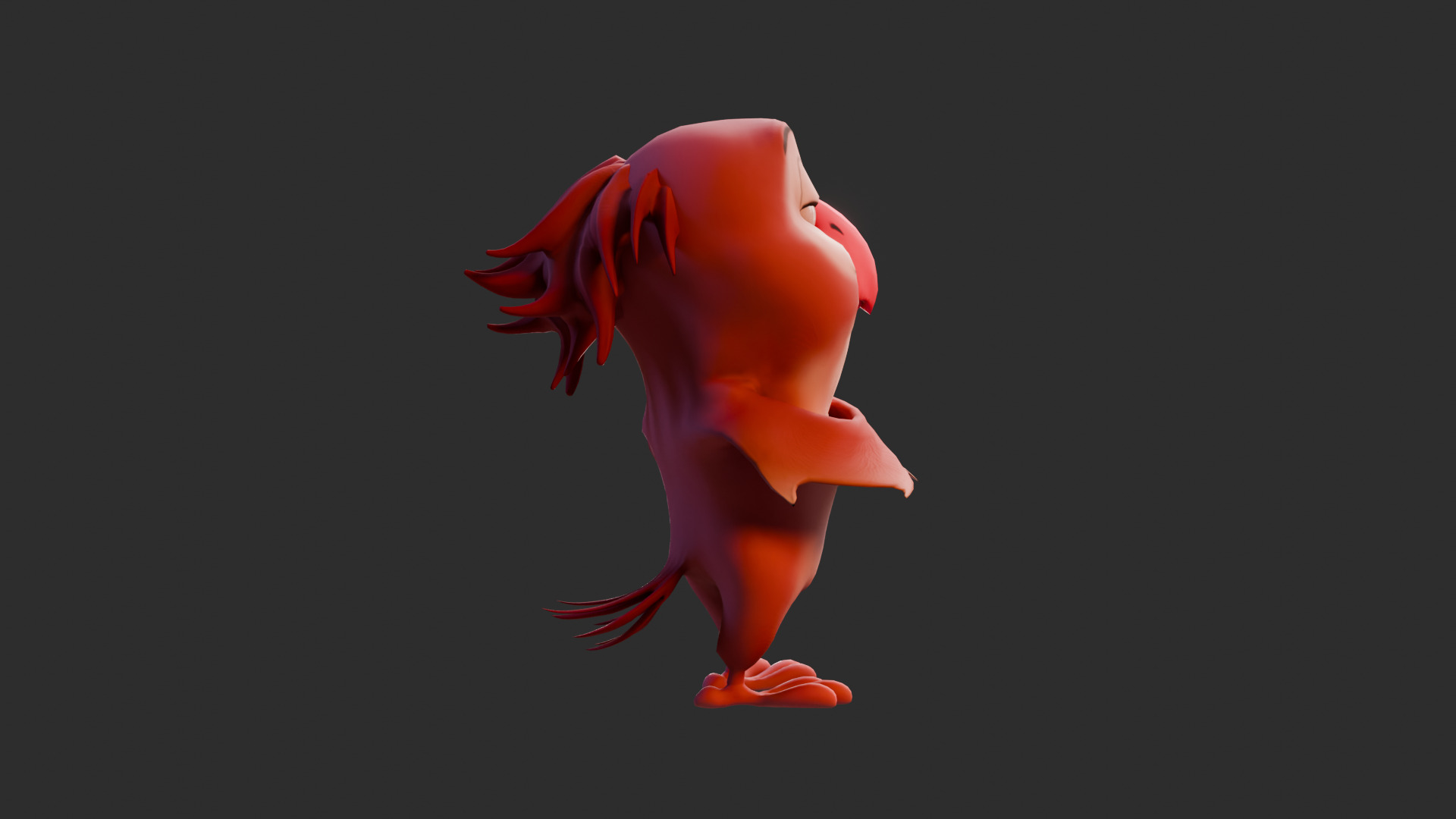 Chibi Parrot - 3D Red - Rigged Cartoon Bird Low-poly 3D model_23