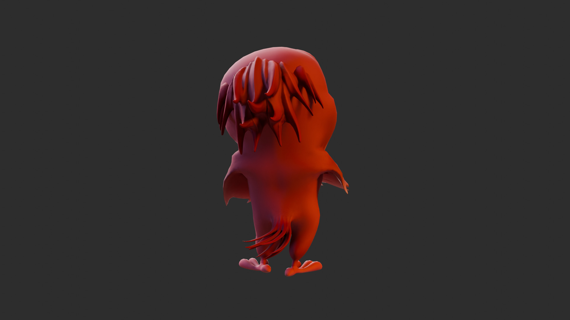 Chibi Parrot - 3D Red - Rigged Cartoon Bird Low-poly 3D model_27