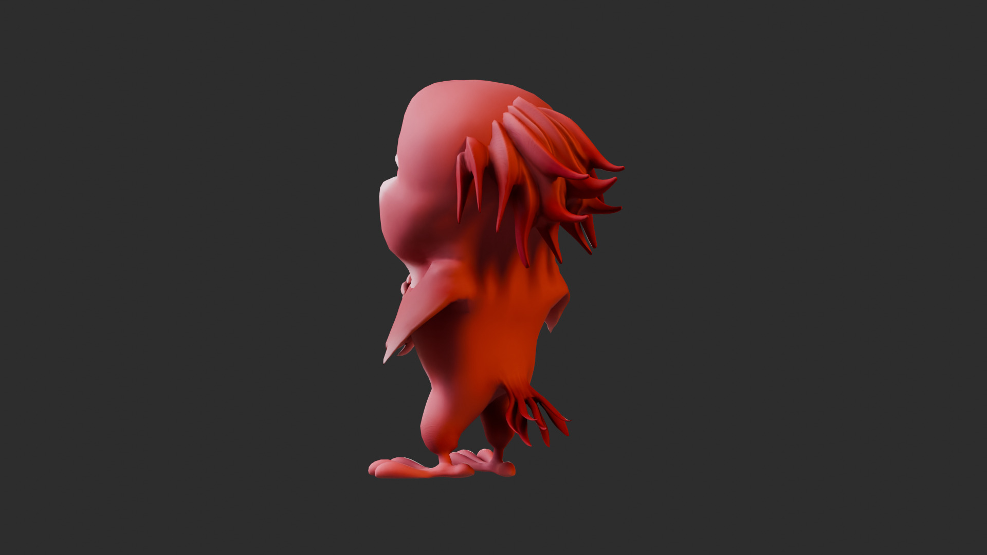 Chibi Parrot - 3D Red - Rigged Cartoon Bird Low-poly 3D model_31