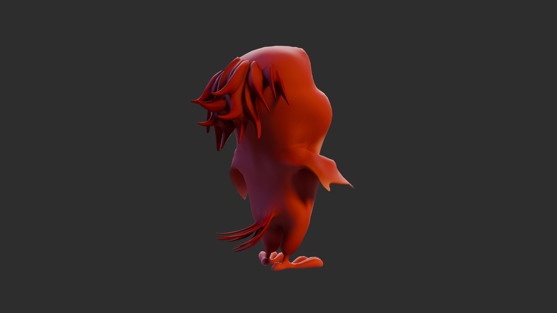 Chibi Parrot - 3D Red - Rigged Cartoon Bird Low-poly 3D model_25