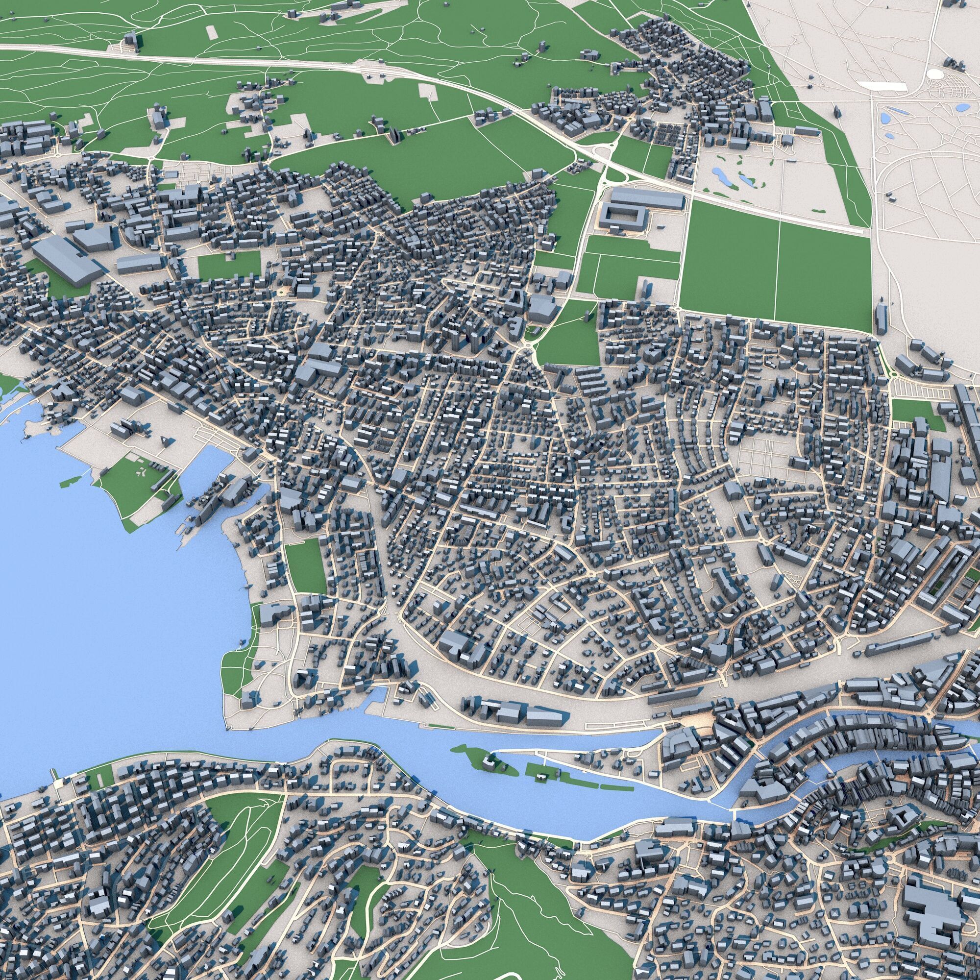 Thun Town Switzerland 3D model_7