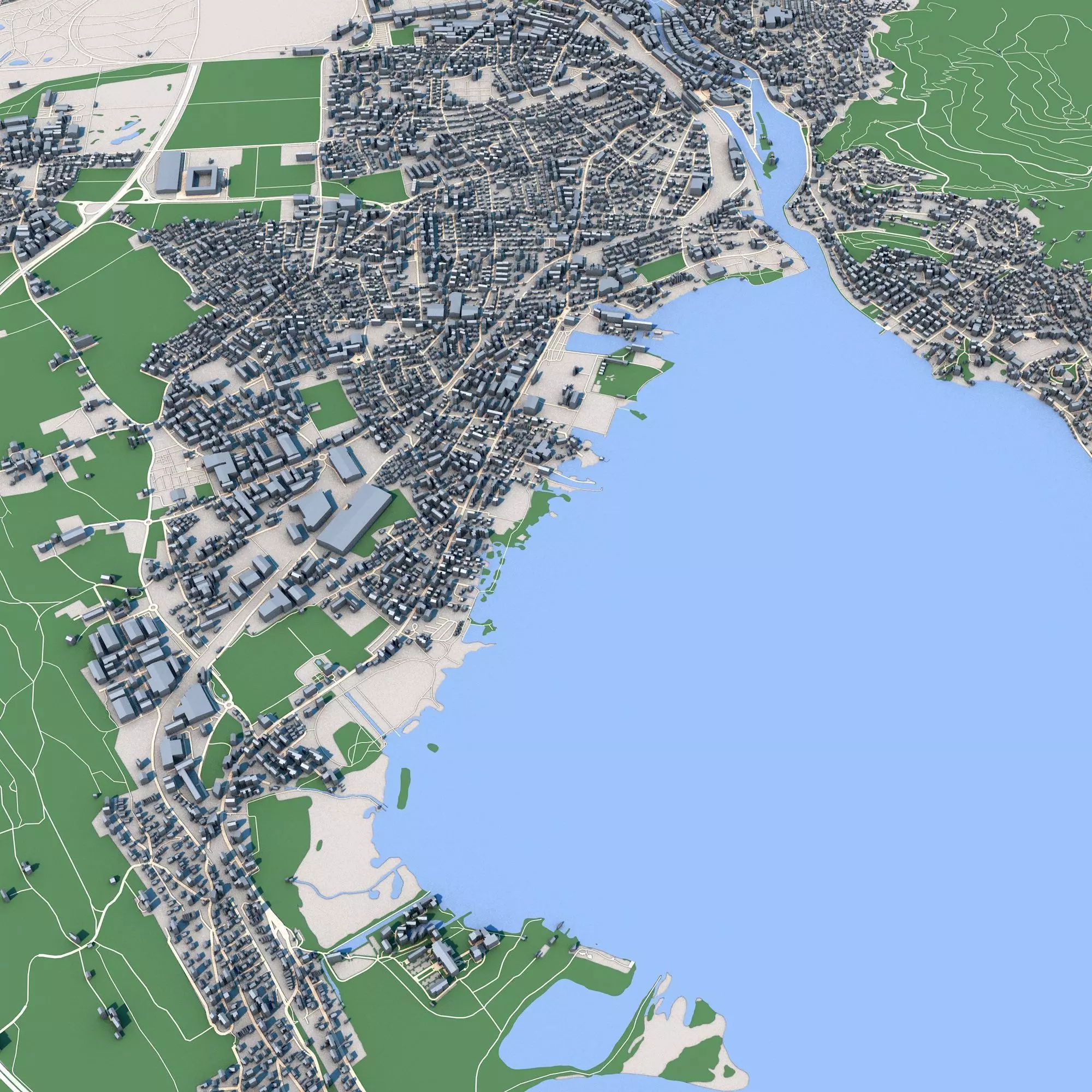 Thun Town Switzerland 3D model_0