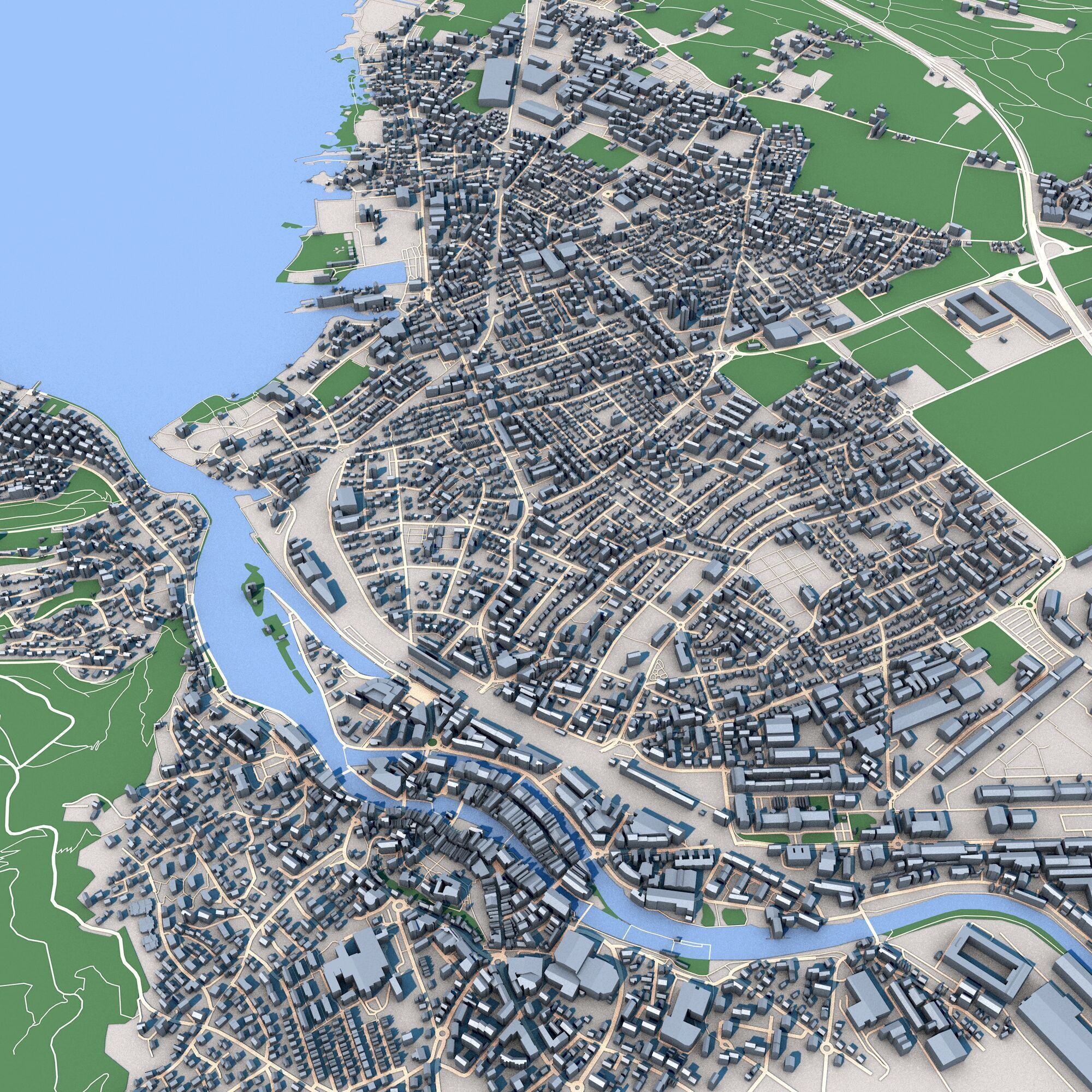 Thun Town Switzerland 3D model_6