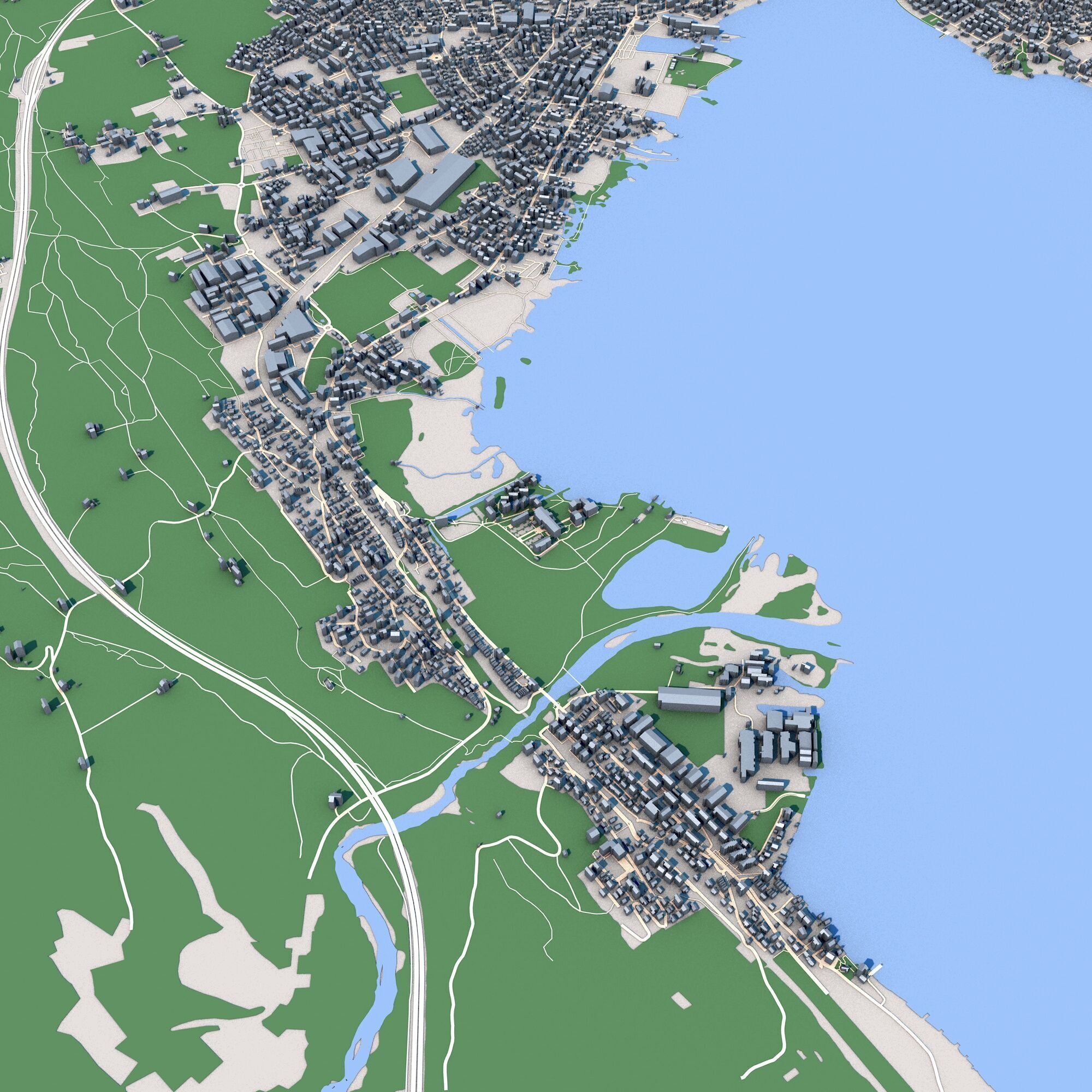 Thun Town Switzerland 3D model_4