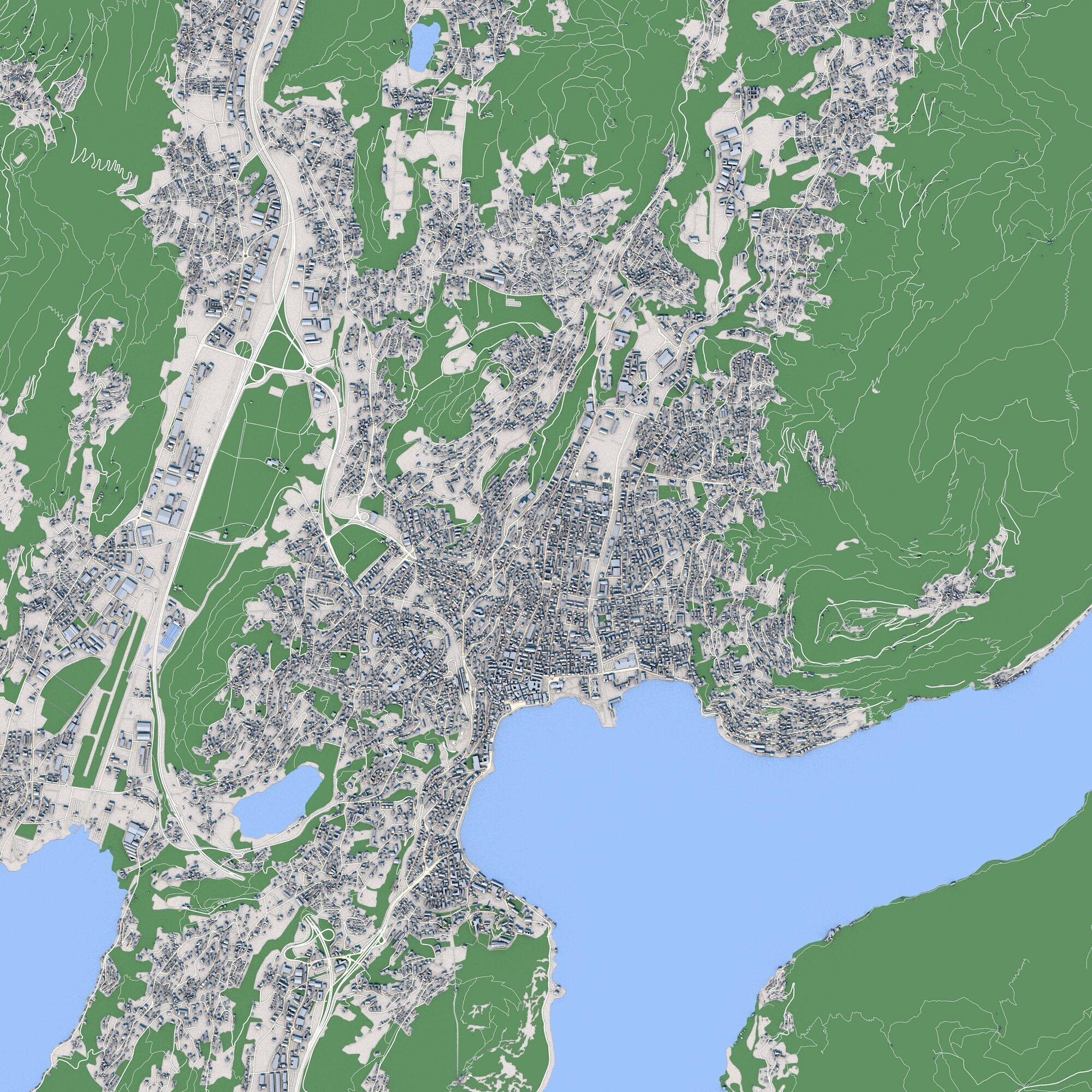 Lugano City Switzerland 3D model_3