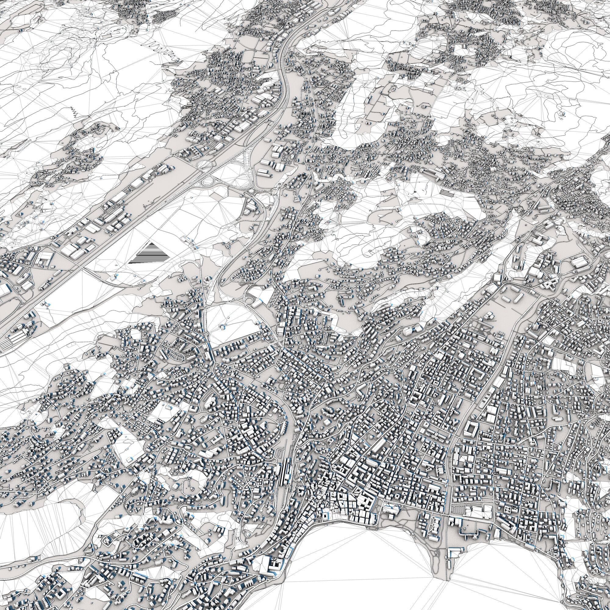 Lugano City Switzerland 3D model_8