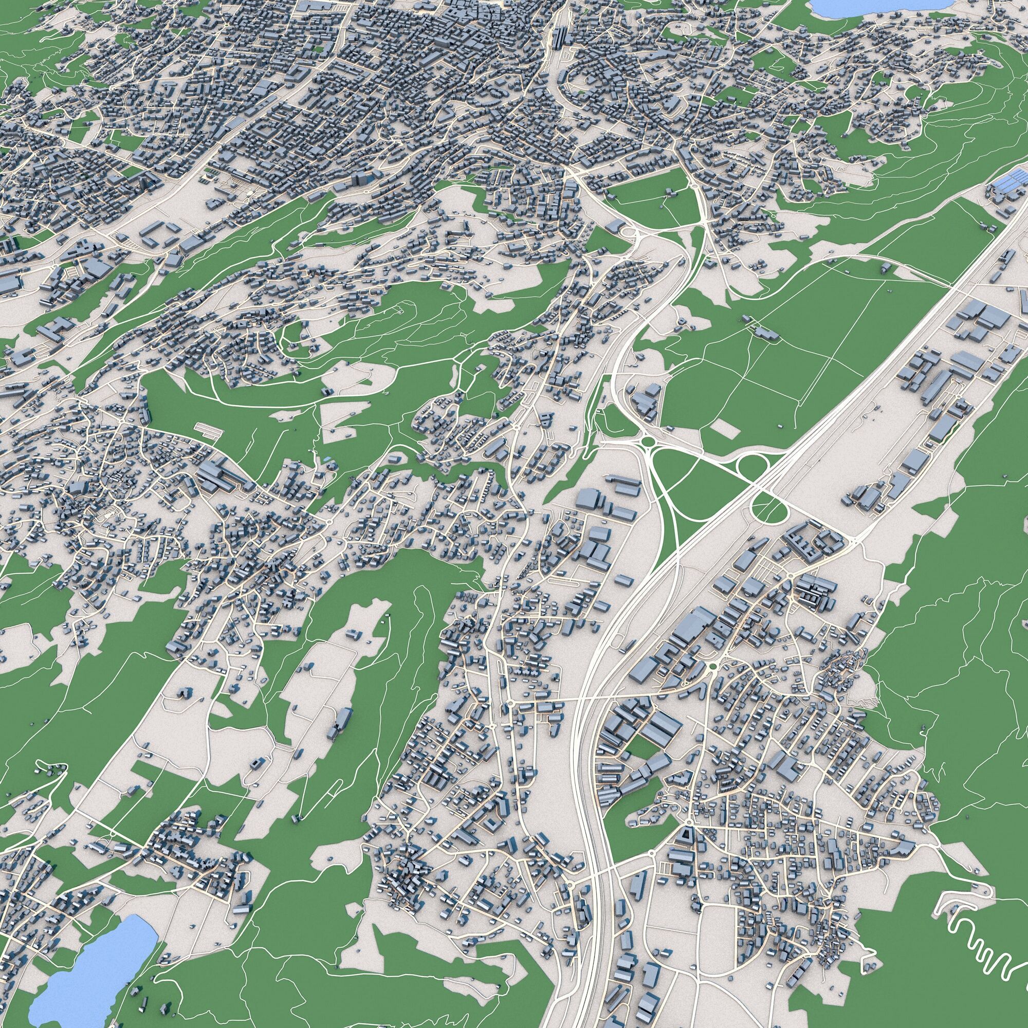 Lugano City Switzerland 3D model_7