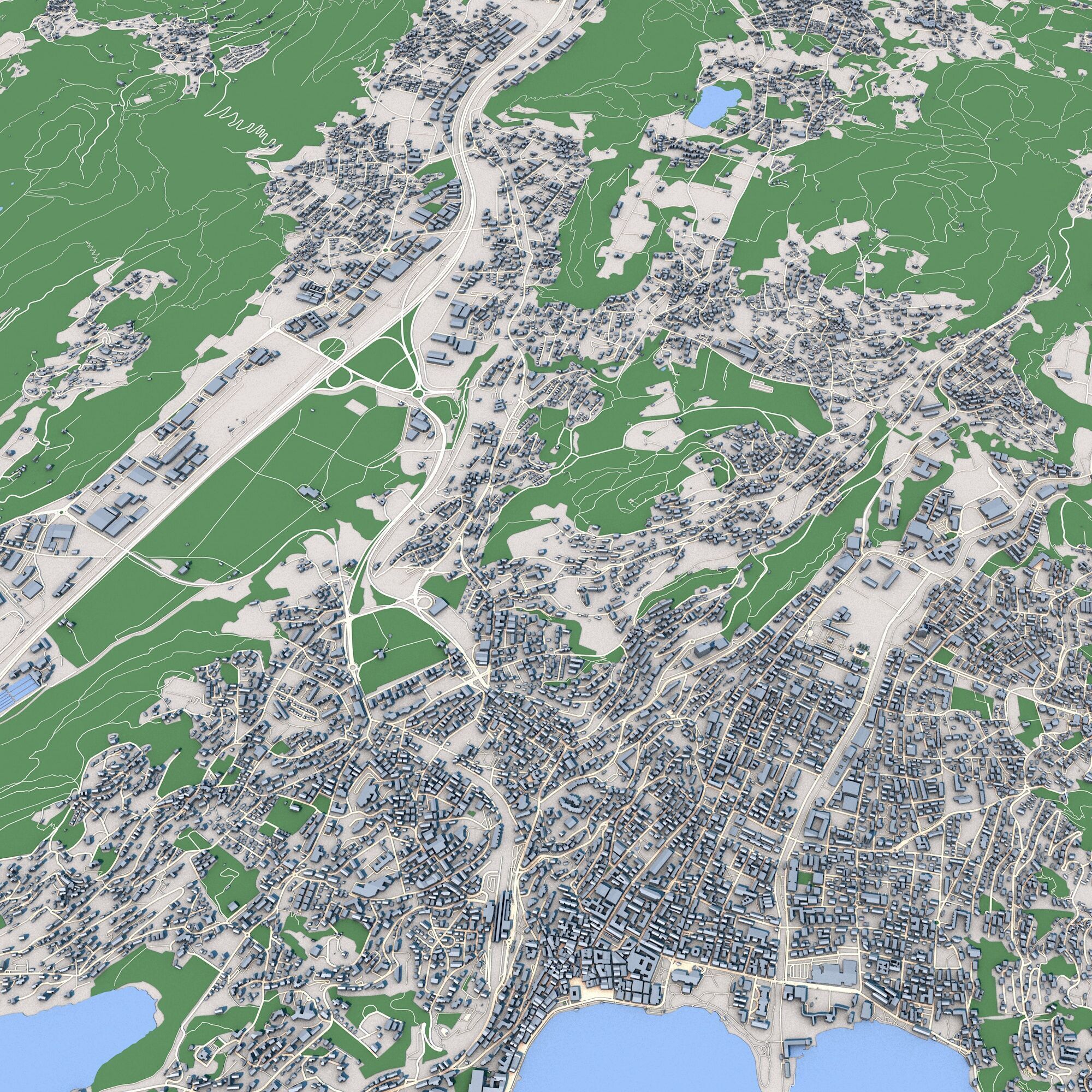 Lugano City Switzerland 3D model_5