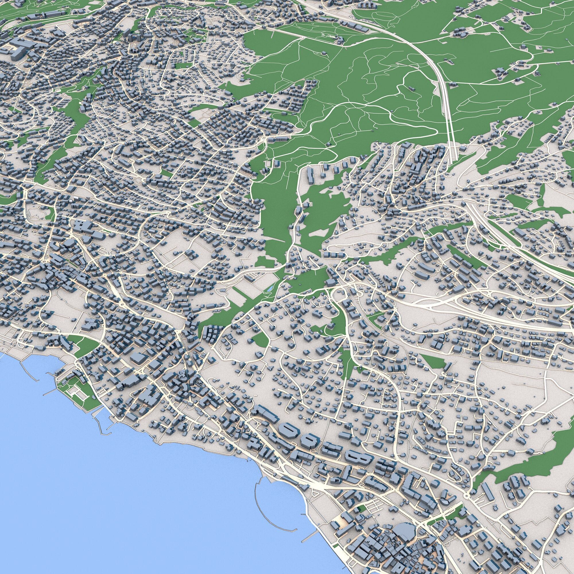 Lausanne City Switzerland 3D model_4