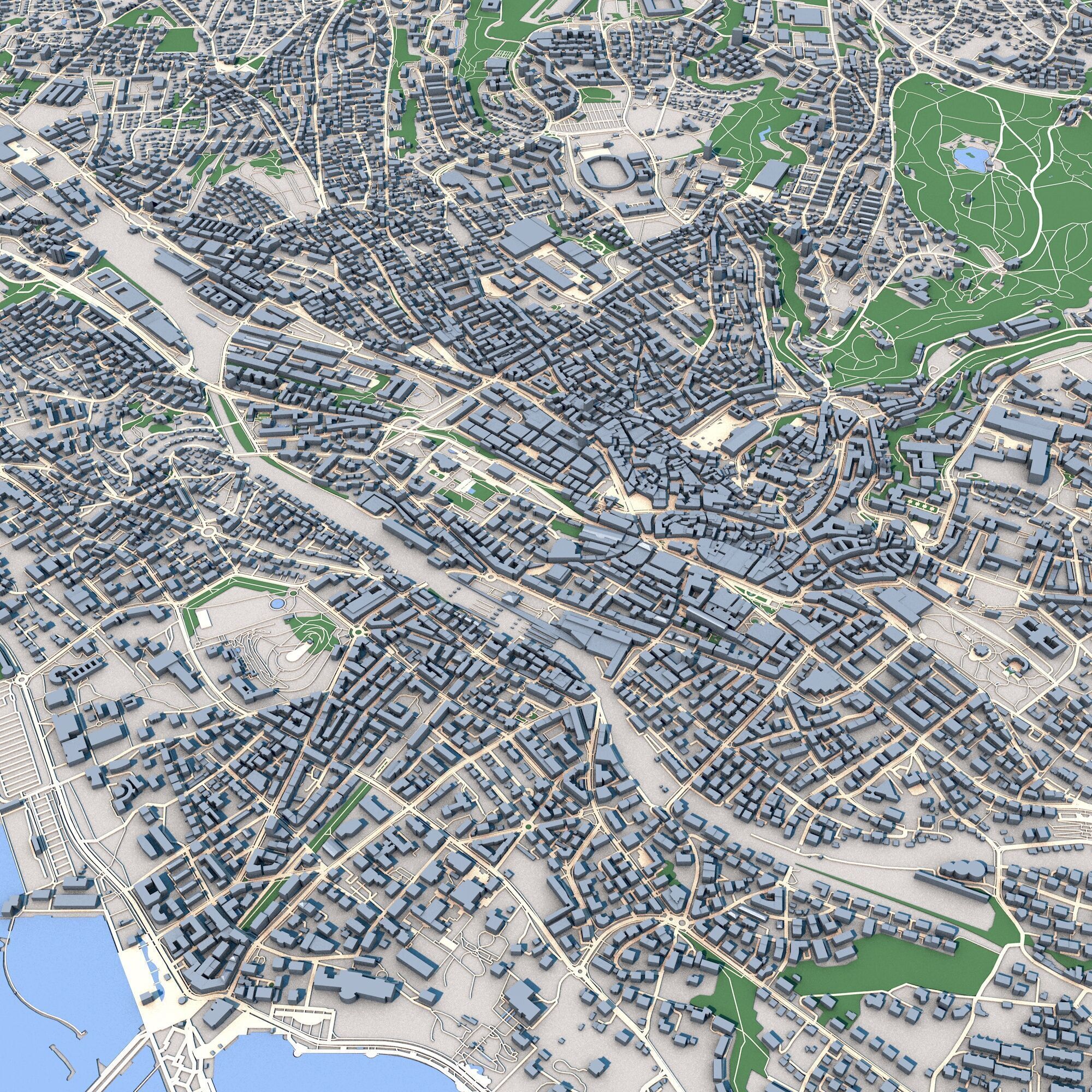 Lausanne City Switzerland 3D model_5