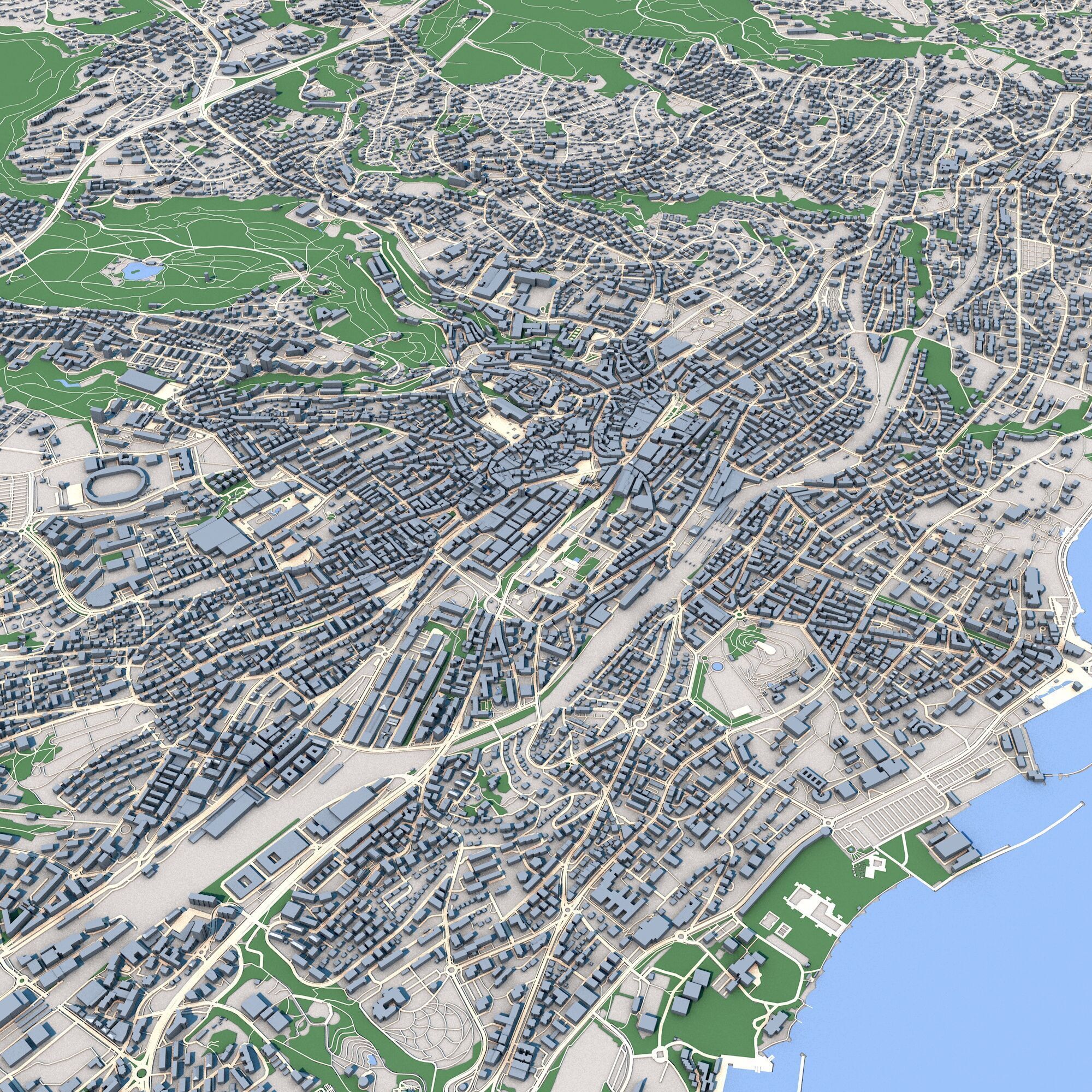 Lausanne City Switzerland 3D model_8