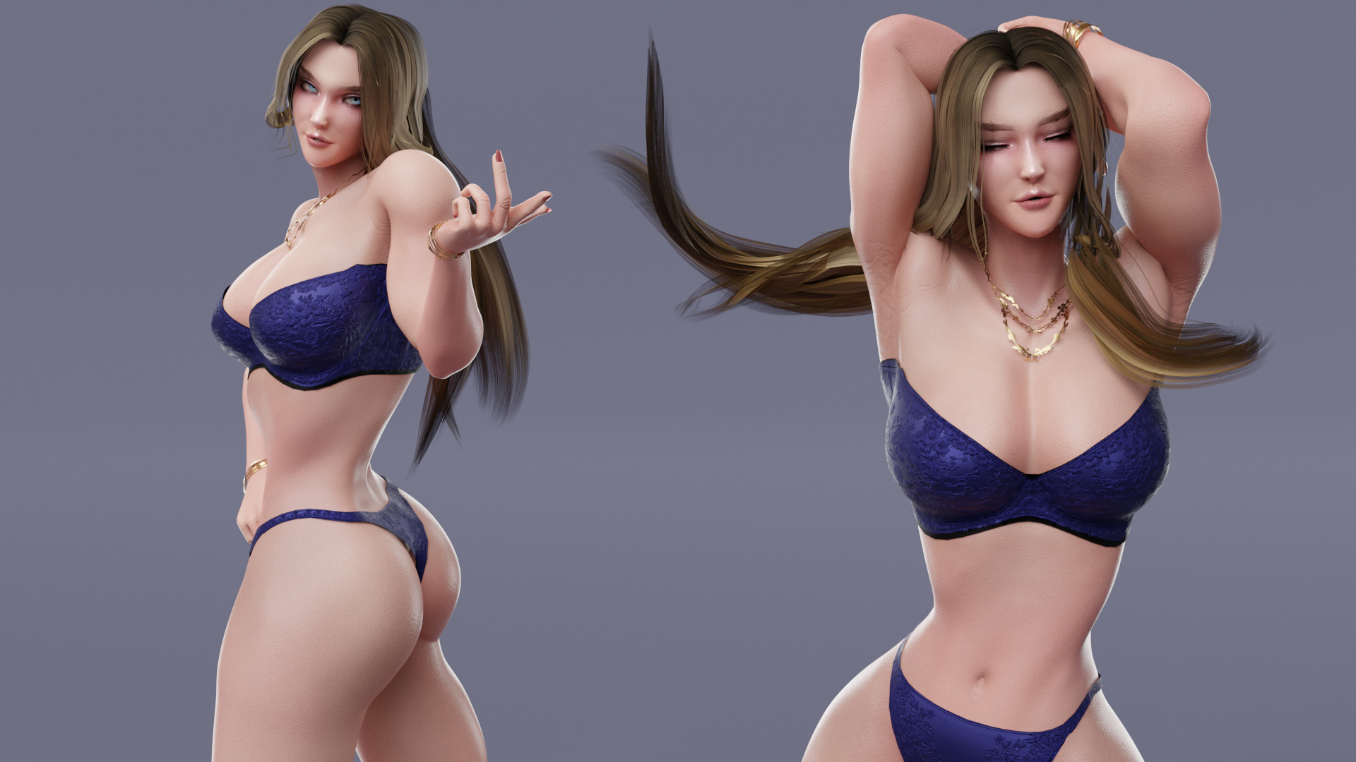 Stylized Female Fighting Character - Viktoria Low-poly 3D model_17