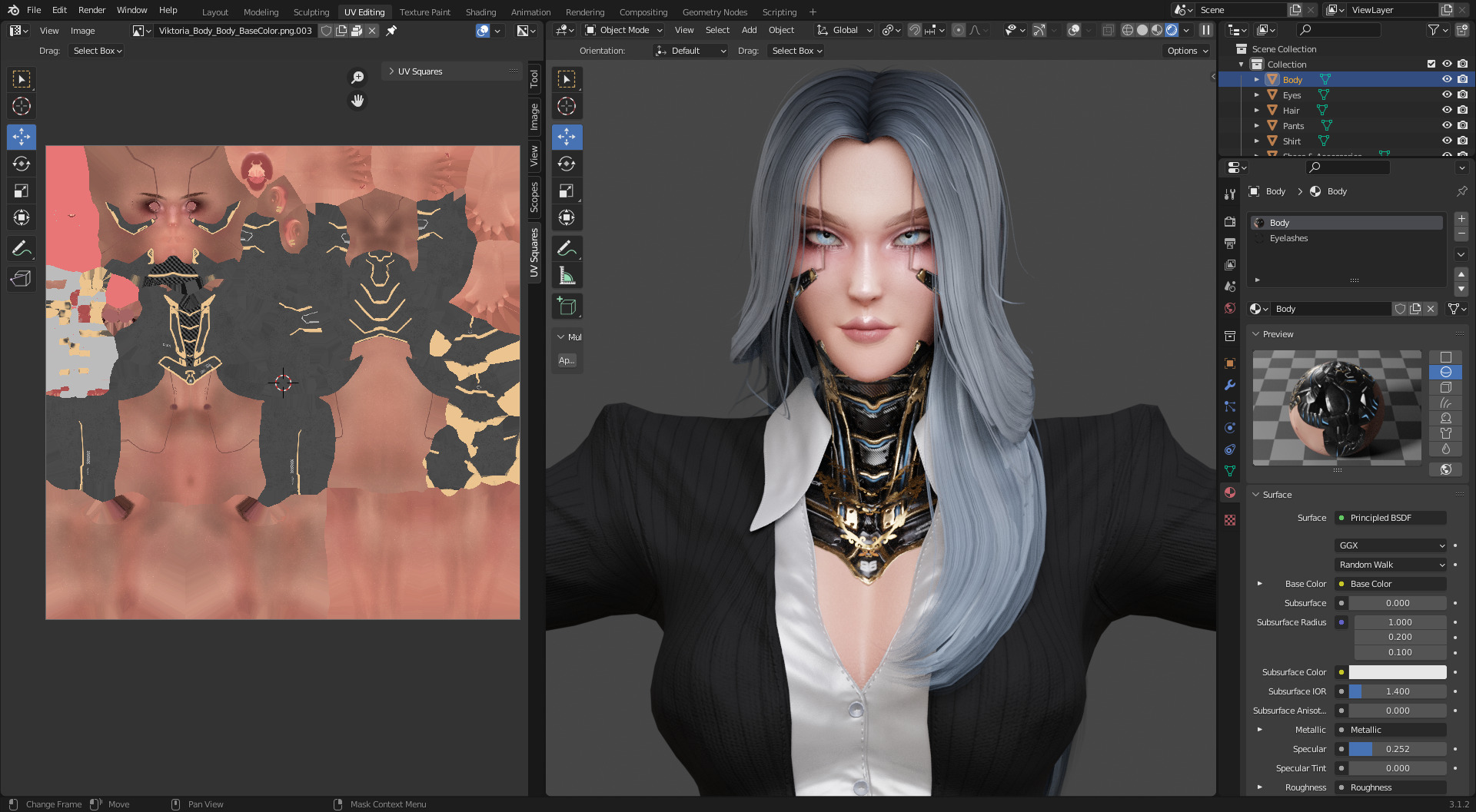 Stylized Female Fighting Character - Viktoria Low-poly 3D model_24