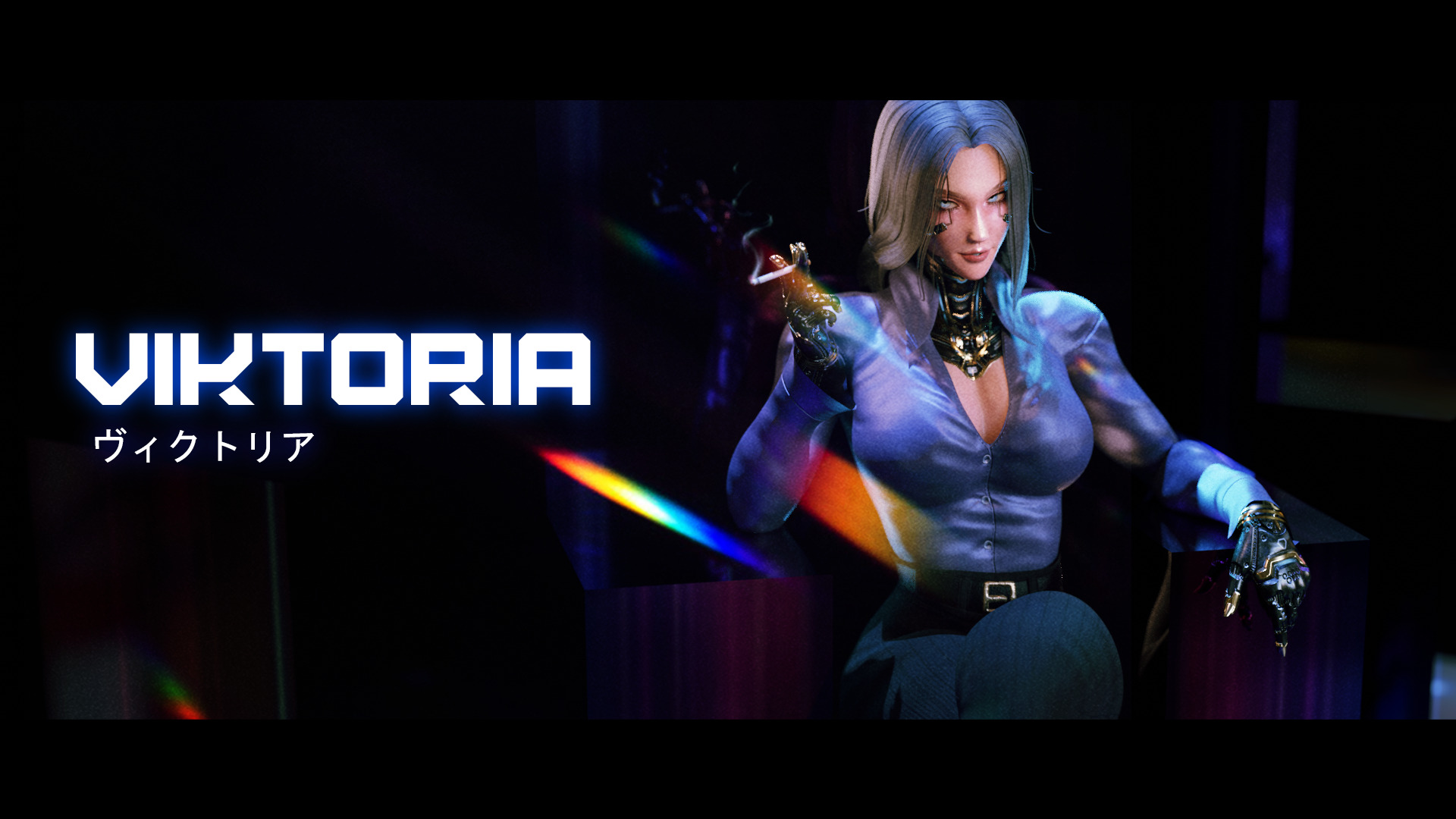 Stylized Female Fighting Character - Viktoria Low-poly 3D model_6