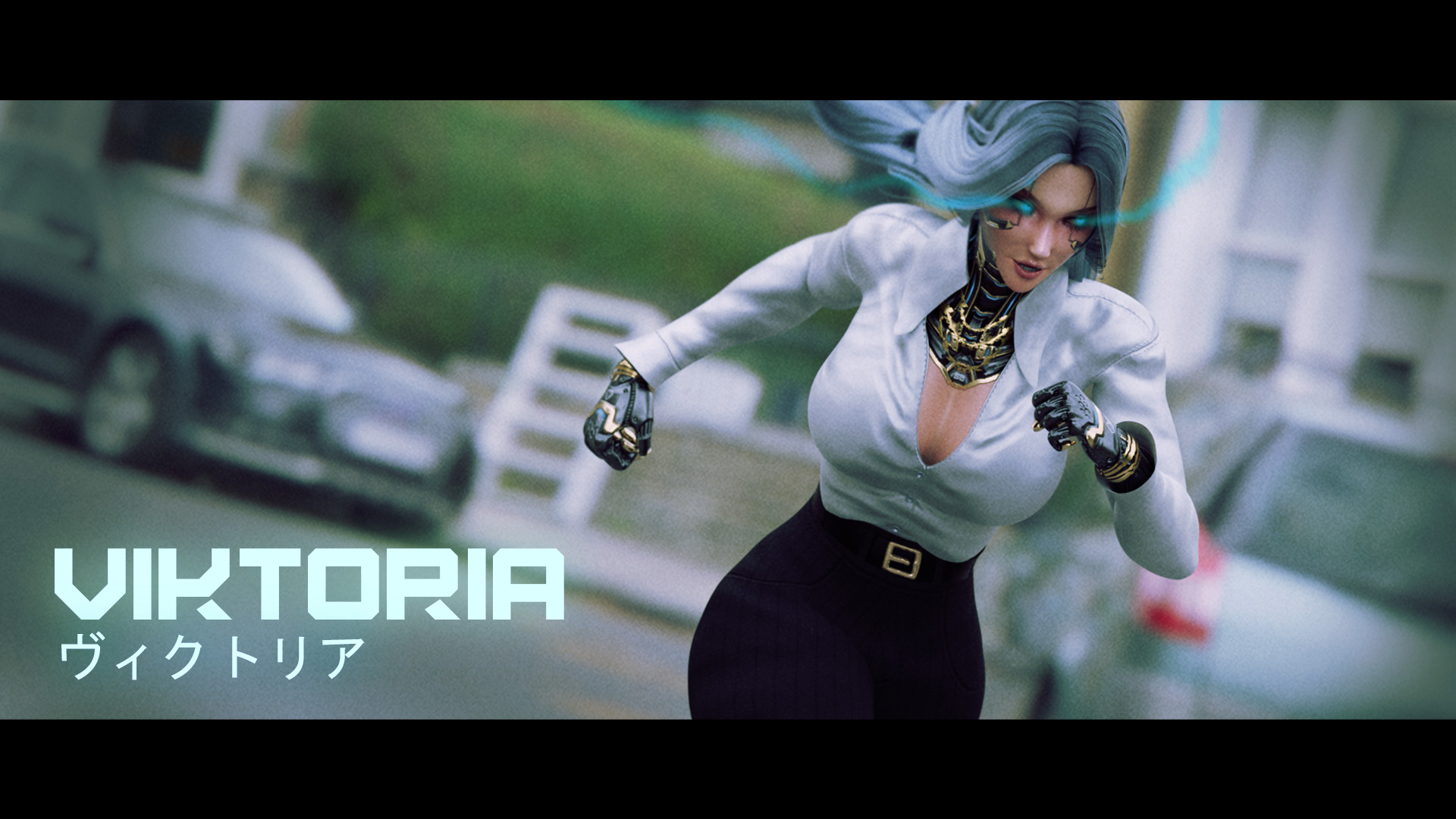 Stylized Female Fighting Character - Viktoria Low-poly 3D model_5
