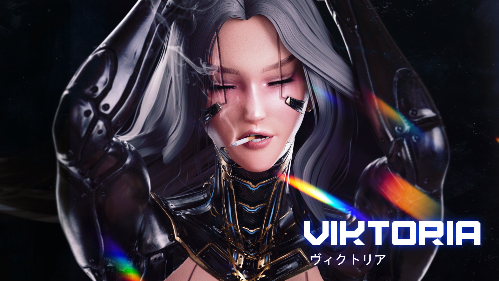 Stylized Female Fighting Character - Viktoria Low-poly 3D model_8