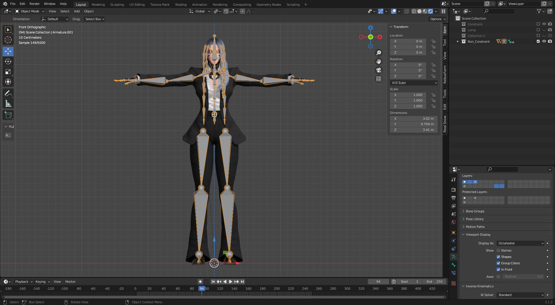 Stylized Female Fighting Character - Viktoria Low-poly 3D model_28