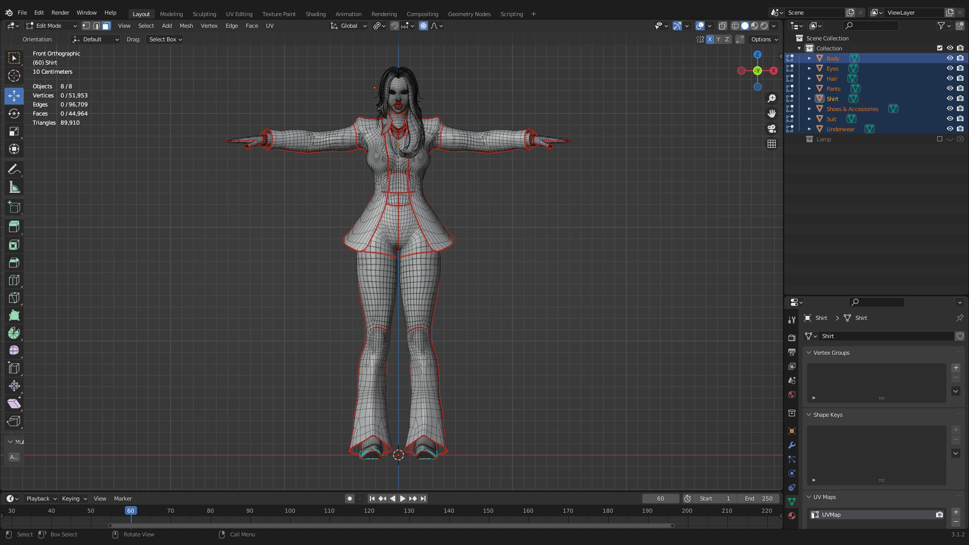 Stylized Female Fighting Character - Viktoria Low-poly 3D model_23