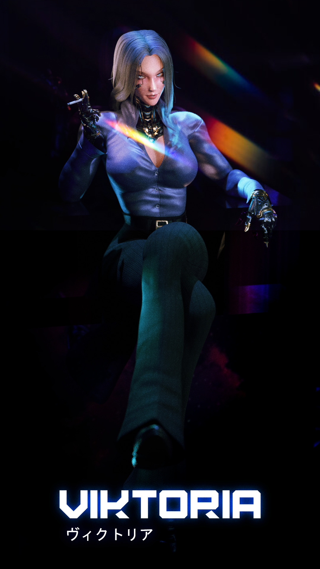 Stylized Female Fighting Character - Viktoria Low-poly 3D model_9