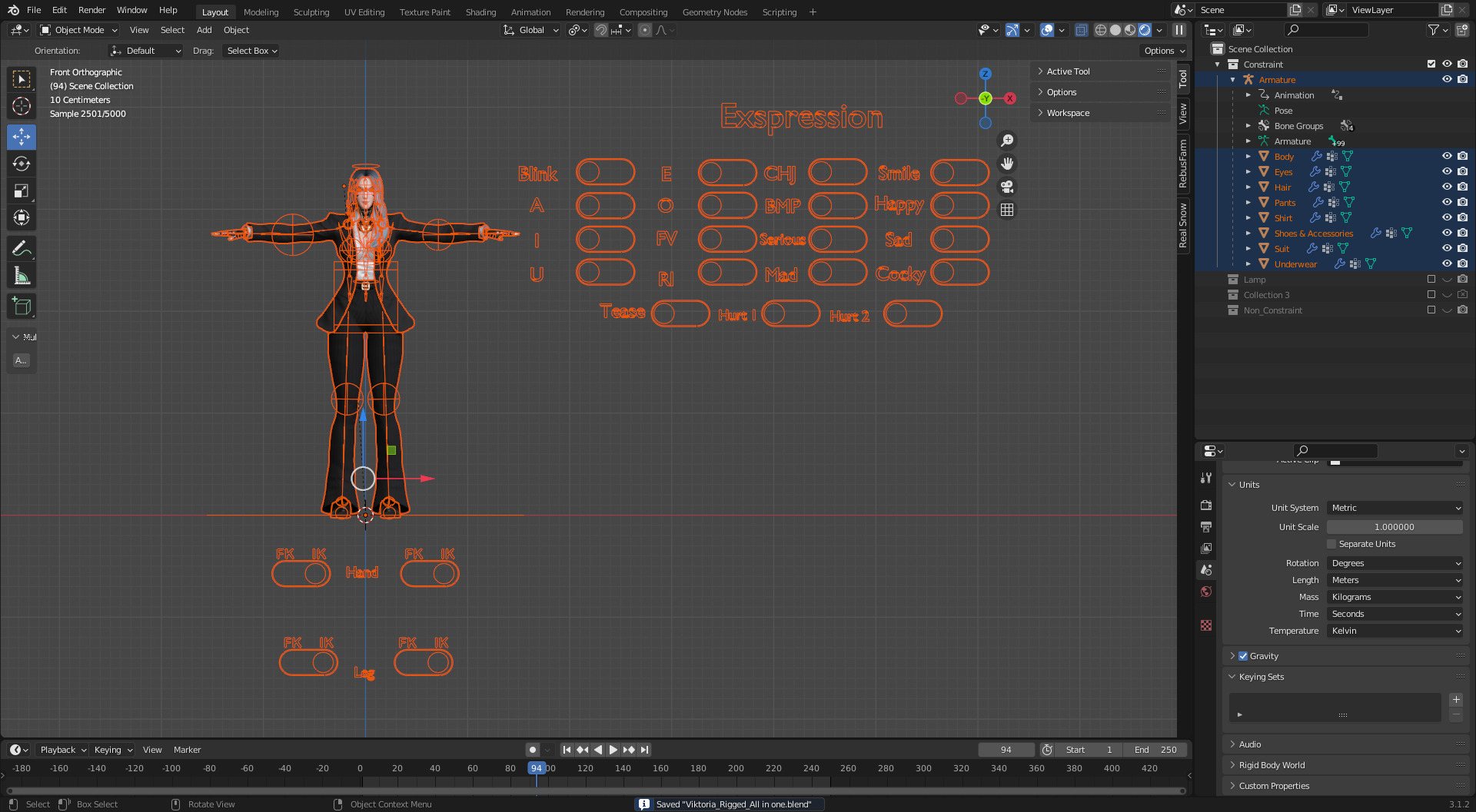 Stylized Female Fighting Character - Viktoria Low-poly 3D model_27