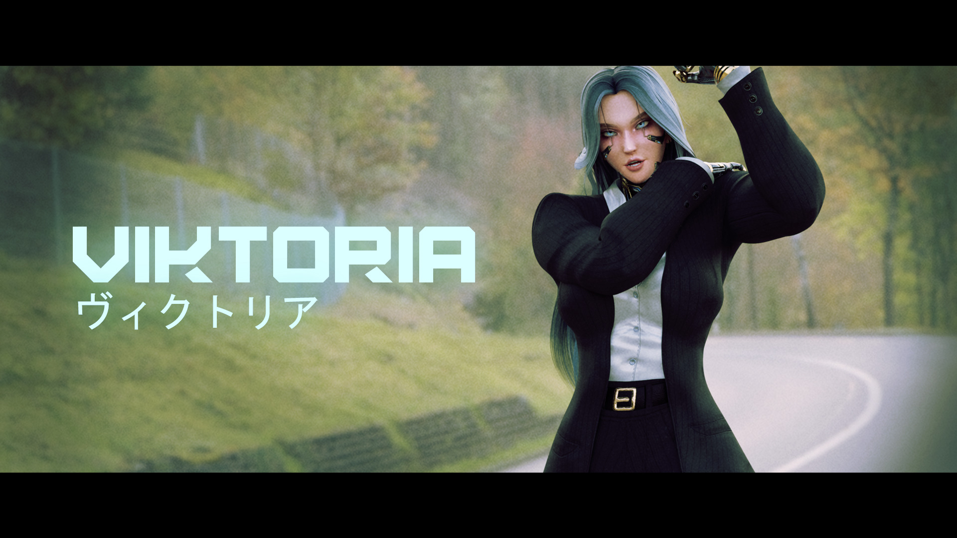 Stylized Female Fighting Character - Viktoria Low-poly 3D model_4