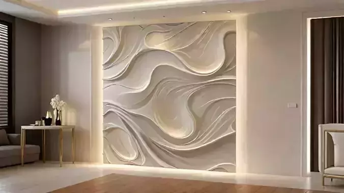 modern panel wall decor set relief stl mural CNC 191 3D model