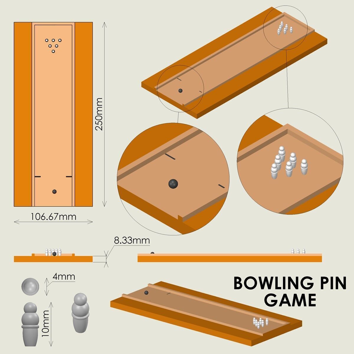 Bowling Pin Game 3D print model_3