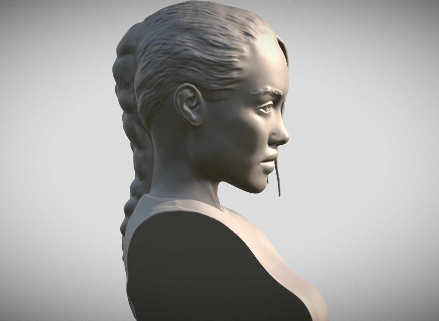 Lara Croft Angelina Jolie bust 3D print model_4