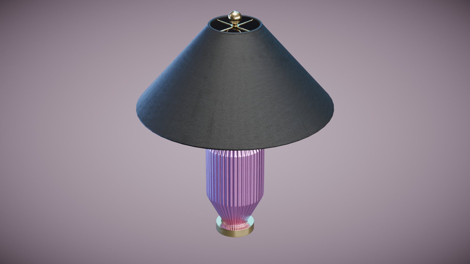 Glass Table Lamp Low-poly 3D model_1