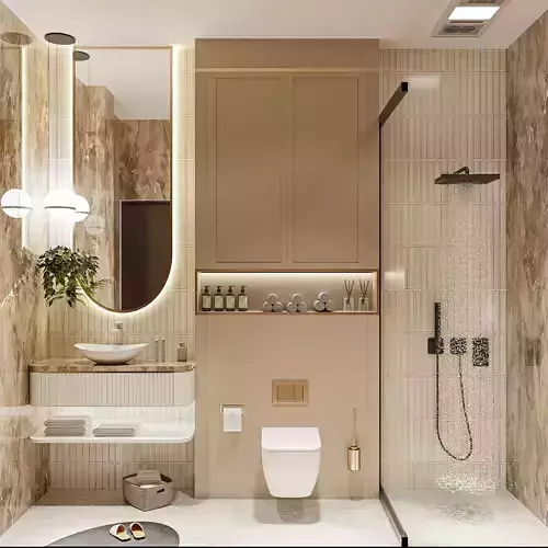 Interior Scene Bathroom for 3dsmax 2022 and Corona Renderer 