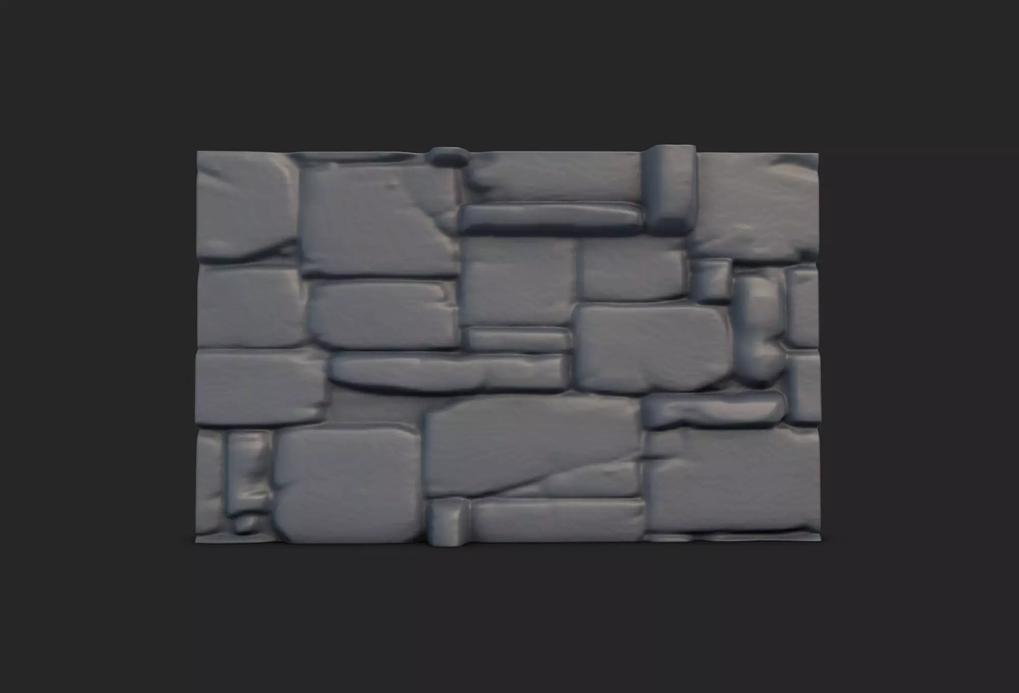 Shattered Stone Wall Segment 3D model
