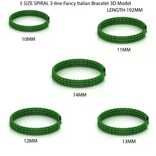 5-SIZE TOP SELLING  SPIRAL Fancy Italian Bracelet  3D Model Collection