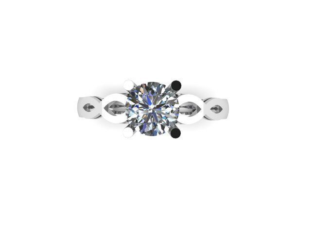 Solitaire  ring for diamond 3D print model_10