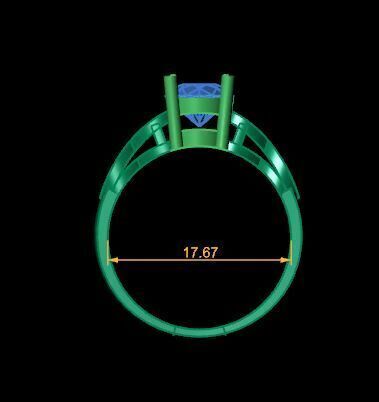 Solitaire  ring for diamond 3D print model_21