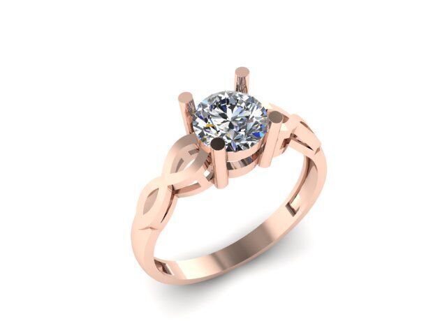 Solitaire  ring for diamond 3D print model_8