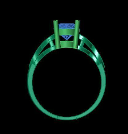 Solitaire  ring for diamond 3D print model_14