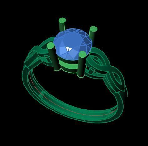 Solitaire  ring for diamond 3D print model_12