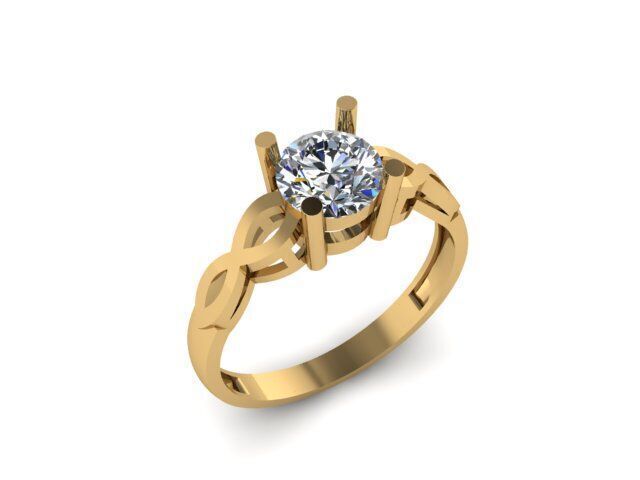 Solitaire  ring for diamond 3D print model_6