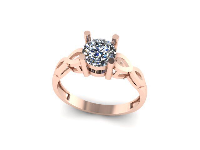 Solitaire  ring for diamond 3D print model_5