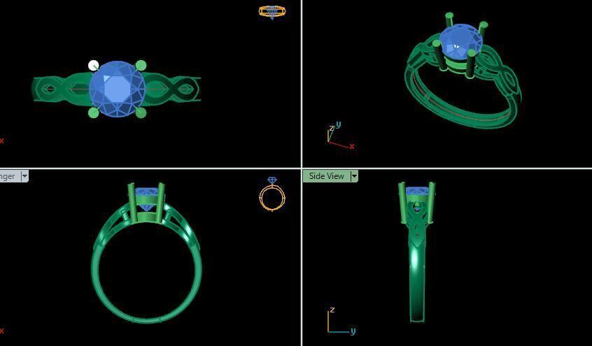 Solitaire  ring for diamond 3D print model_16