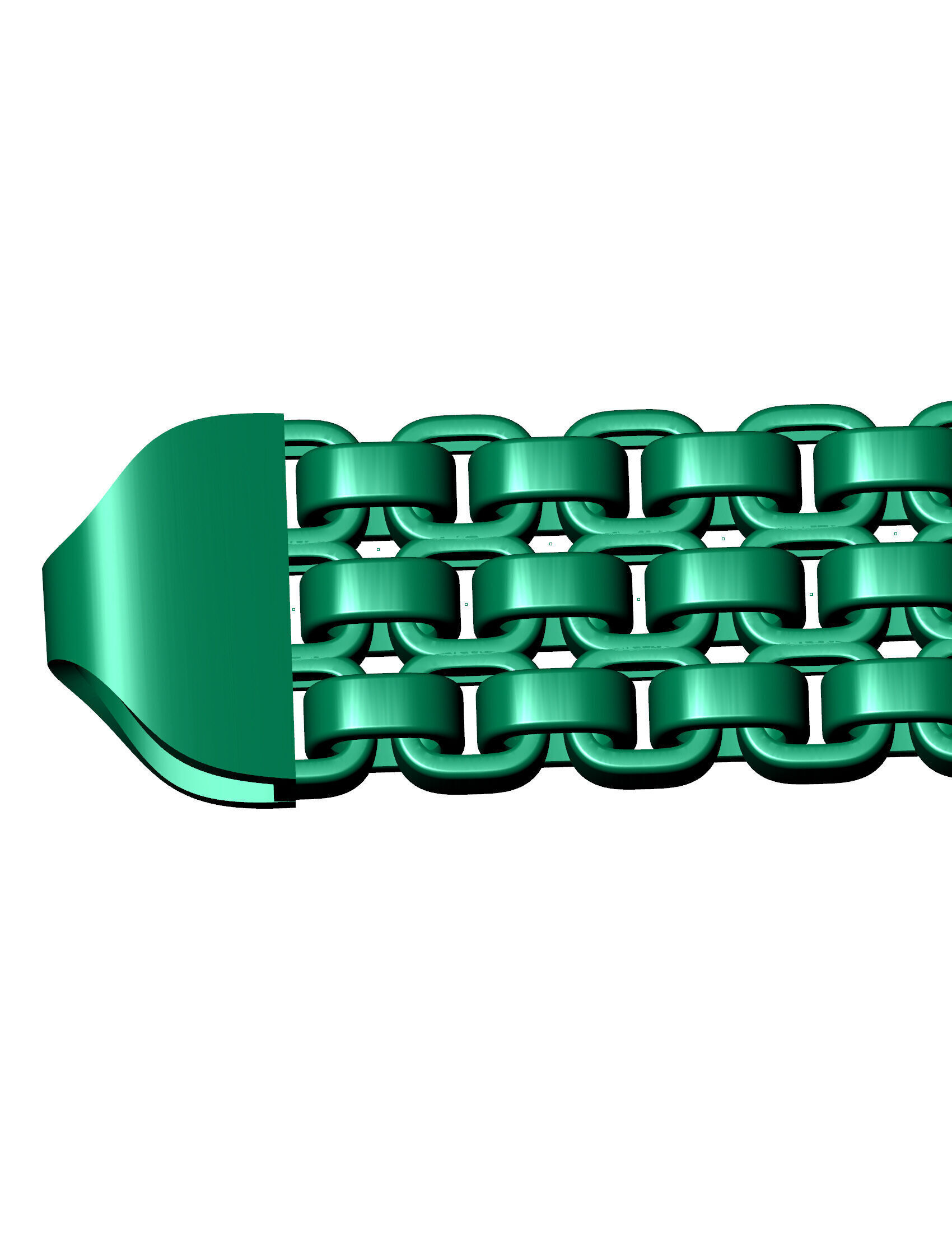 12MM STRICK 3-line Fancy Italian Bracelet 3D Model 3D print model_1