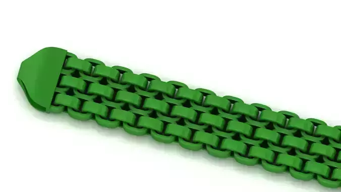 12MM STRICK 3-line Fancy Italian Bracelet 3D Model 