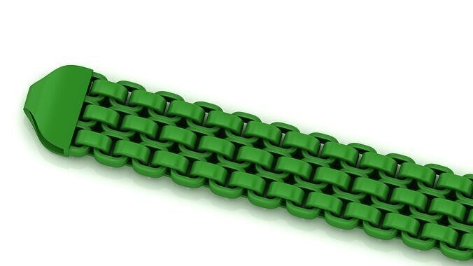 13MM STRICK 3-line Fancy Italian Bracelet 3D Model  3D print model