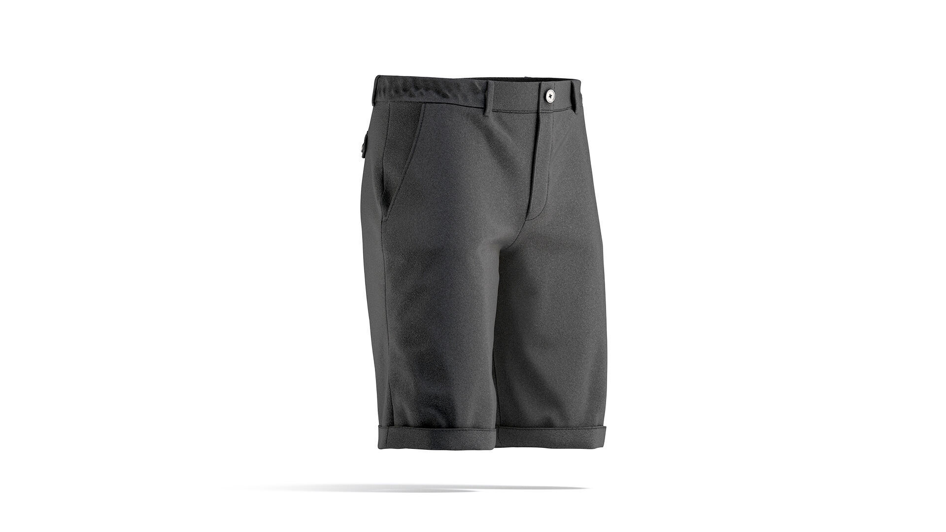 Black Casual Shorts - mens classic short pants 3D model_3