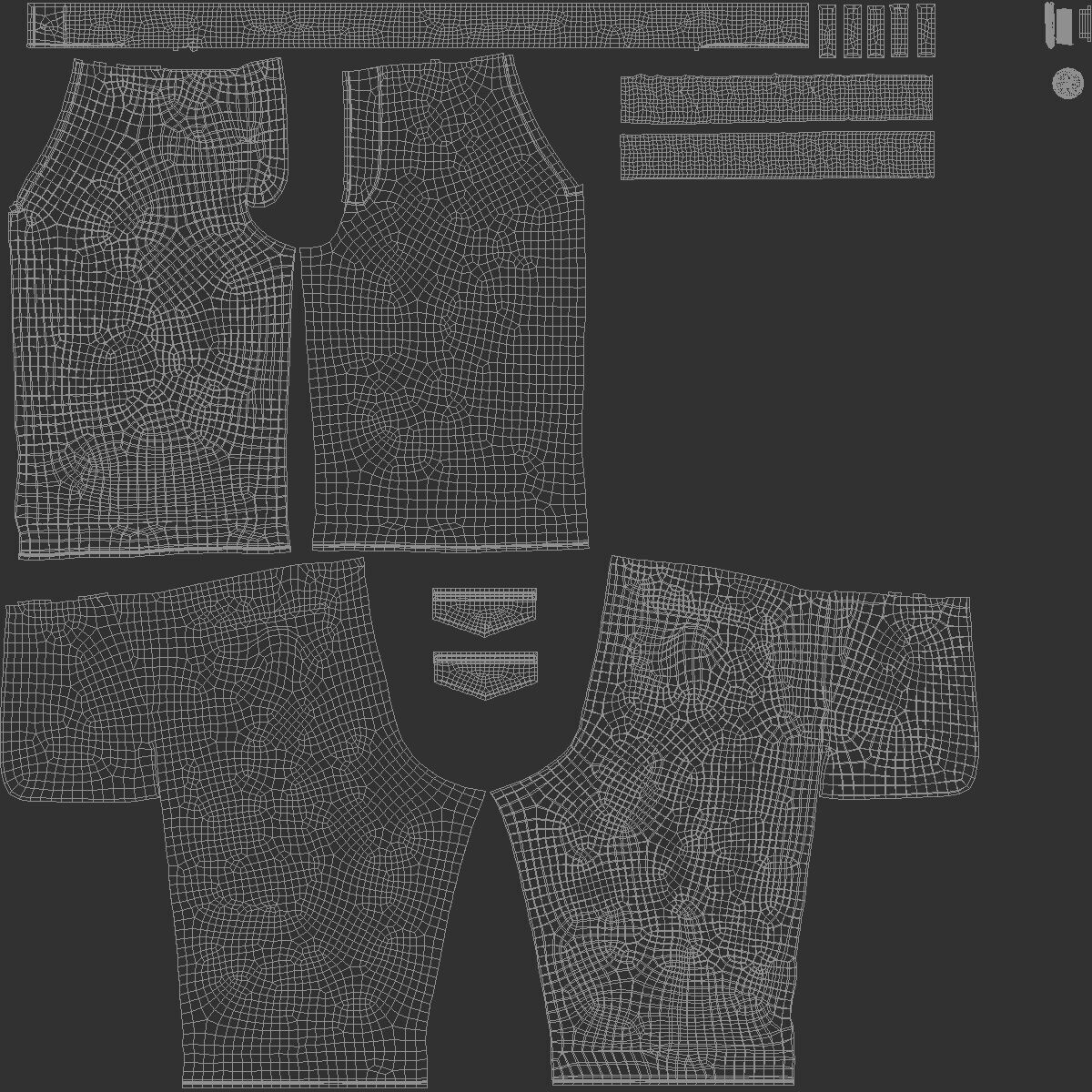 Black Casual Shorts - mens classic short pants 3D model_5