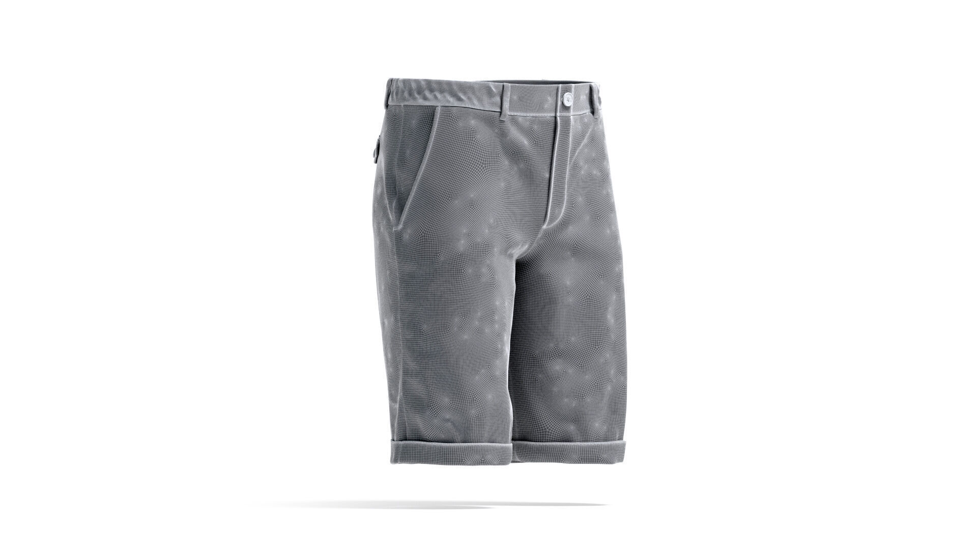 Black Casual Shorts - mens classic short pants 3D model_8