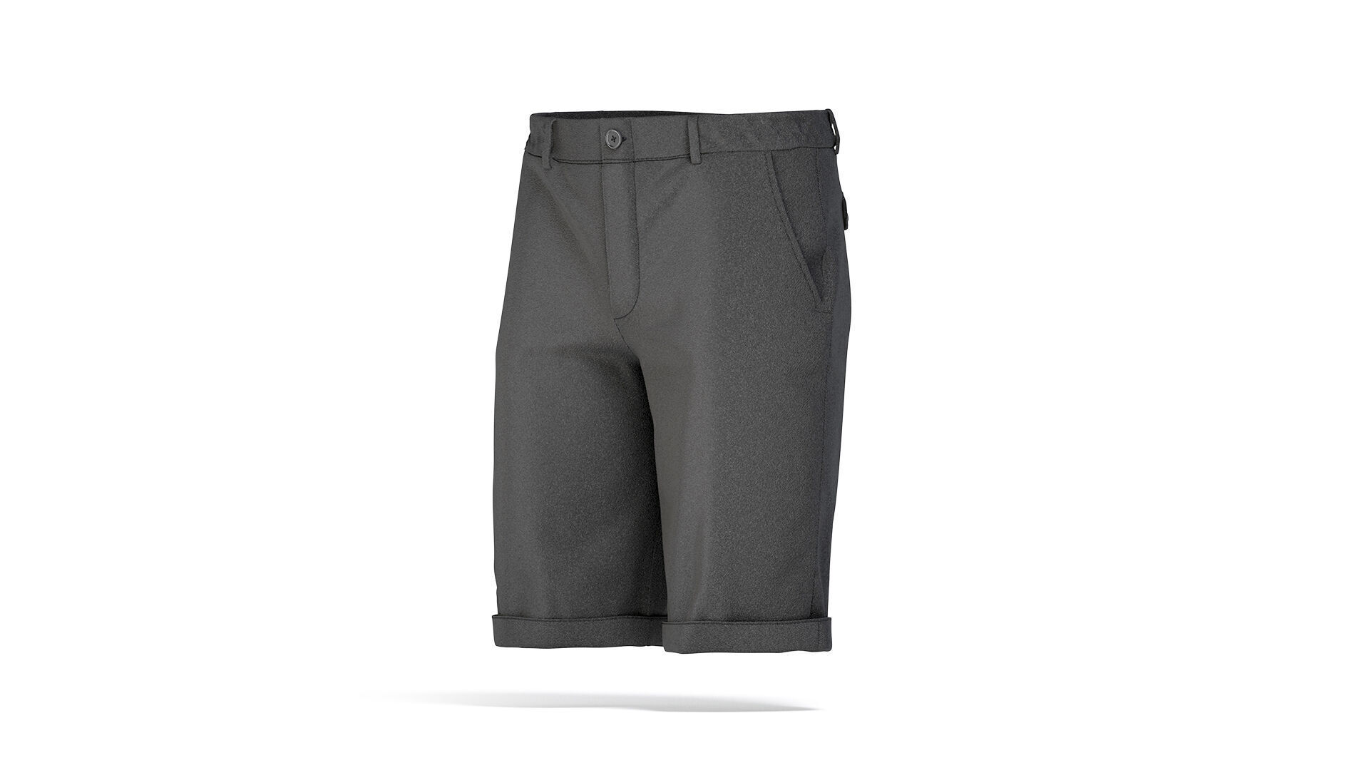Black Casual Shorts - mens classic short pants 3D model_1